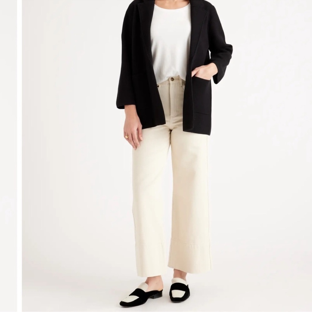 Quince Black Organic Cotton Knit Blazer